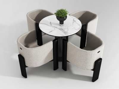 现代休闲桌椅组合3D模型下载